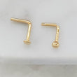 Load image into Gallery viewer, 14K Gold Nose Stud • 20G • Tiny Ball or Button Top Nose Stud • L Bend • Delicate Nose Stud • Minimalist • Round Gold Ball • Dainty Nose Bead
