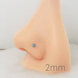 Load image into Gallery viewer, Opal L Bend Nose Stud • 20g • Surgical Steel • 2mm and 3mm Prong Set Blue or White Opal • Delicate Nose Stud • Dainty Stud