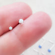Load image into Gallery viewer, Opal L Bend Nose Stud • 20g • Surgical Steel • 2mm and 3mm Prong Set Blue or White Opal • Delicate Nose Stud • Dainty Stud