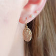 Load image into Gallery viewer, Gold Oval Disk Earrings • Gold Drops • Hammered Disc Drops • Simple Gold Earrings • Minimalist Jewelry • Circle Earrings