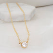 Load image into Gallery viewer, Solitaire Diamond CZ Necklace • Delicate Layering Necklace • Single Cubic Zirconia Drop • Dainty Jewelry • Gold Chain
