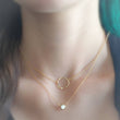 Load image into Gallery viewer, Solitaire Diamond CZ Necklace • Delicate Layering Necklace • Single Cubic Zirconia Drop • Dainty Jewelry • Gold Chain