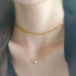 Load image into Gallery viewer, Solitaire Diamond CZ Necklace • Delicate Layering Necklace • Single Cubic Zirconia Drop • Dainty Jewelry • Gold Chain