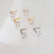 Load image into Gallery viewer, CZ Diamond L Bend Nose Stud • 18g or 20g • Surgical Steel • Gold • Rose Gold • 2mm and 3mm Prong Set CZ • Delicate Nose Stud • Dainty Stud