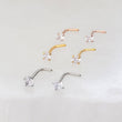 Load image into Gallery viewer, CZ Diamond L Bend Nose Stud • 18g or 20g • Surgical Steel • Gold • Rose Gold • 2mm and 3mm Prong Set CZ • Delicate Nose Stud • Dainty Stud