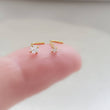 Load image into Gallery viewer, CZ Diamond L Bend Nose Stud • 18g or 20g • Surgical Steel • Gold • Rose Gold • 2mm and 3mm Prong Set CZ • Delicate Nose Stud • Dainty Stud