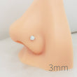 Load image into Gallery viewer, Opal L Bend Nose Stud • 20g • Surgical Steel • 2mm and 3mm Prong Set Blue or White Opal • Delicate Nose Stud • Dainty Stud