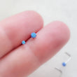 Load image into Gallery viewer, Opal L Bend Nose Stud • 20g • Surgical Steel • 2mm and 3mm Prong Set Blue or White Opal • Delicate Nose Stud • Dainty Stud