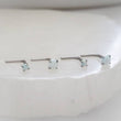 Load image into Gallery viewer, Opal L Bend Nose Stud • 20g • Surgical Steel • 2mm and 3mm Prong Set Blue or White Opal • Delicate Nose Stud • Dainty Stud