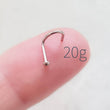 Load image into Gallery viewer, Ball or Dome Nose Stud • 18g or 20g • Surgical Steel • Tiny Ball Top Nose Screw • Delicate Nose Stud • Minimalist • Round 2mm Ball • Dainty