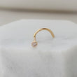Load image into Gallery viewer, 14K Gold Nose Screw with 1.5mm Diamond CZ. 20G But Studio Blue on Etsy