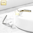 Load image into Gallery viewer, Tiny Star 14K Gold Nose Stud • 20G • 3mm Star • L Bend • Delicate Nose Stud • Minimalist • Dainty • Yellow or White Gold