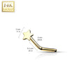 Load image into Gallery viewer, Tiny Star 14K Gold Nose Stud • 20G • 3mm Star • L Bend • Delicate Nose Stud • Minimalist • Dainty • Yellow or White Gold