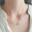 Load image into Gallery viewer, Dainty Apatite Necklace • Smooth Aqua Drop • Delicate Gold Chain • Layering Necklace • Blue Green Teardrop Pendant • Gift