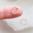 Load image into Gallery viewer, 14k Gold Hug Hoops • 20g • Thin Ball Hoops • Open Ball Hoop • Modern Hoops • Dainty Hug Hoops • Delicate Open Hoops • Nose Hoop • Earrings