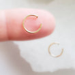 Load image into Gallery viewer, 14k Gold Dot Hug Hoops • 18 Gauge or 20 Gauge • 14 Karat Hoops • Open Skinny Hoop • Modern Hoops • Dainty Hug Hoops • Delicate Open Hoops