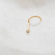 Load image into Gallery viewer, 14K Gold Nose Screw with 1.5mm Diamond CZ. 20G But Studio Blue on Etsy