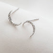 Load image into Gallery viewer, Diamond & 14k Gold Crescent Moon Studs • Genuine Diamond Earrings • Fine Jewelry • Delicate Crescent Studs • Celestial