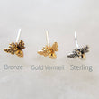 Load image into Gallery viewer, Tiny Honey Bee Studs • Dainty Bee Earrings • Bumble Bee Studs • Tiny Gold Bees • Little Bee Earring Studs • Delicate Bee Jewelry • Gift