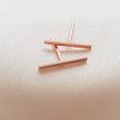 Load image into Gallery viewer, Little Modern Bar Studs • Silver Bar Earrings • Dainty Minimalist Studs • Tiny Bar Studs • Multiple Piercings • Clean Lines • Ear Stack