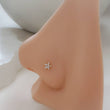 Load image into Gallery viewer, Star CZ Diamond L Bend Nose Stud • 18g or 20g • 316L Surgical Steel • Gold • Delicate Nose Stud • Dainty Stud • Star Shape • Body Jewelry