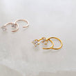 Load image into Gallery viewer, Our TINIEST Sparkle Hug Hoops • 20 Gauge • Thin CZ Hoops • Open Skinny Hoop • Modern Hoop Earrings • Tiny Sparkle Hug Hoops