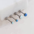 Load image into Gallery viewer, Opal Studs Bezel Set • Push In Flat Back Studs • 20g Earrings • Body Jewelry • Blue or White Opals • Tiny Studs • Delicate Piercing Jewelry