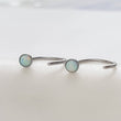 Load image into Gallery viewer, Delicate Opal Hug Hoops • Titanium • 20 Gauge • Thin Opal Hoops • Bezel Set • Modern Hoop Earrings • Tiny Hug Hoops • Delicate Earrings