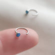 Load image into Gallery viewer, Delicate Opal Hug Hoops • Titanium • 20 Gauge • Thin Opal Hoops • Bezel Set • Modern Hoop Earrings • Tiny Hug Hoops • Delicate Earrings