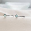 Load image into Gallery viewer, Delicate Opal Hug Hoops • Titanium • 20 Gauge • Thin Opal Hoops • Bezel Set • Modern Hoop Earrings • Tiny Hug Hoops • Delicate Earrings