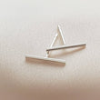Load image into Gallery viewer, Little Modern Bar Studs • Silver Bar Earrings • Dainty Minimalist Studs • Tiny Bar Studs • Multiple Piercings • Clean Lines • Ear Stack