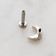 Load image into Gallery viewer, Crystal Pavé Crescent Moon Studs • Tiny Flat Back Earrings • Small Stud Earrings • Crescent Moon Earrings • Screw Back • Body Jewelry • 16g