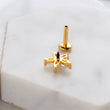Load image into Gallery viewer, Diamond CZ Flower Stud • Marquise Stones • Internally Threaded Flat Back • Labret • Cartilage • Body Jewelry • 316L Surgical Steel • 16g