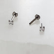 Load image into Gallery viewer, Tiny Diamond CZ Flat Back Studs • Threadless • Lobe • Labret • Monroe • Cartilage • Lip • Body Jewelry • Implant Grade Titanium • 18g