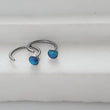 Load image into Gallery viewer, Delicate Opal Hug Hoops • Titanium • 20 Gauge • Thin Opal Hoops • Bezel Set • Modern Hoop Earrings • Tiny Hug Hoops • Delicate Earrings