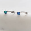 Load image into Gallery viewer, Delicate Opal Hug Hoops • Titanium • 20 Gauge • Thin Opal Hoops • Bezel Set • Modern Hoop Earrings • Tiny Hug Hoops • Delicate Earrings