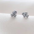 Load image into Gallery viewer, Tiny 3 bead titanium push in flat back stud shown on white background by Studio Blue on Etsy