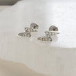 Load image into Gallery viewer, Pavé Lightning Bolts• Flat Back Studs • Srcew Backs • Gold Lightning Bolts • Body Jewelry • Lightning Earrings • Dainty Studs • 16g