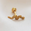 Load image into Gallery viewer, Snake Studs • Ball Back • Screw Back • Gold Snake Earrings • Small Stud Earrings • Little Snakes • 16g • Snake Jewelry • Body Jewelry
