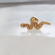 Load image into Gallery viewer, Snake Studs • Ball Back • Screw Back • Gold Snake Earrings • Small Stud Earrings • Little Snakes • 16g • Snake Jewelry • Body Jewelry