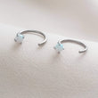 Load image into Gallery viewer, Delicate Opal Hug Hoops • Prong Set • 20g• Thin Opal Hoops • Open Skinny Hoop • Modern Hoop Earrings • Tiny Hug Hoops • Delicate Earrings
