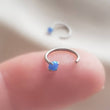 Load image into Gallery viewer, Delicate Opal Hug Hoops • Prong Set • 20g• Thin Opal Hoops • Open Skinny Hoop • Modern Hoop Earrings • Tiny Hug Hoops • Delicate Earrings