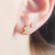 Load image into Gallery viewer, Pavé Lightning Bolts• Flat Back Studs • Srcew Backs • Gold Lightning Bolts • Body Jewelry • Lightning Earrings • Dainty Studs • 16g