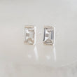 Load image into Gallery viewer, Crystal Baguette Studs • Elegant & Classic Earrings • Silver Studs • Modern Style • Minimalist Fashion • Clear Crystal Stud Earrings