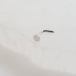 Load image into Gallery viewer, Little Dot Nose Stud • L Bend Nose Stud • 20 Gauge Nose Jewelry • 14k Yellow Gold Plated • Minimalist Style • Flat Disc • Circle