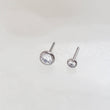Load image into Gallery viewer, Implant Grade Titanium • Flatback Studs with CZ Bezel Set Ball Top • Threadless Push In • Labret • Cartilage • Monroe • Nose • 20g or 18g