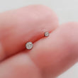Load image into Gallery viewer, Implant Grade Titanium • Flatback Studs with CZ Bezel Set Ball Top • Threadless Push In • Labret • Cartilage • Monroe • Nose • 20g or 18g
