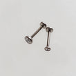 Load image into Gallery viewer, Implant Grade Titanium • Flatback Studs with CZ Bezel Set Ball Top • Threadless Push In • Labret • Cartilage • Monroe • Nose • 20g or 18g