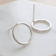 Load image into Gallery viewer, Modern Circle Studs • Petite Gold Studs • Open Circle Earring Posts • Simple Minimal Earrings • Silver Circles • Dainty Style
