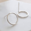 Load image into Gallery viewer, Dainty Modern Circle Studs • Petite Gold Studs • Circle Earring Posts • Simple Minimal Earrings • Silver Circles • Great Gift
